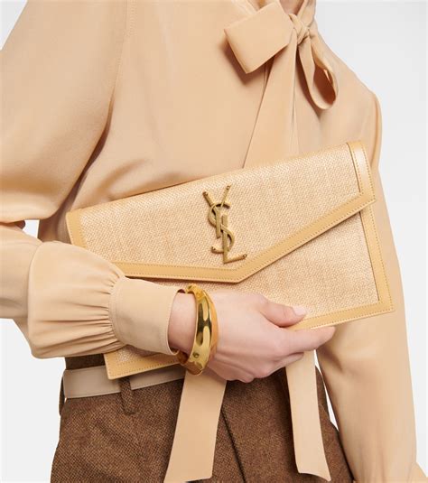 ysl raffia clutch|ysl envelope clutch bag.